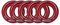 NewDoar Abseilring 25kN Rot Großer O-Ring-Seilverbinder für Kletterbaumpfleger Rettungshängematte und Slackline （5er-Pack