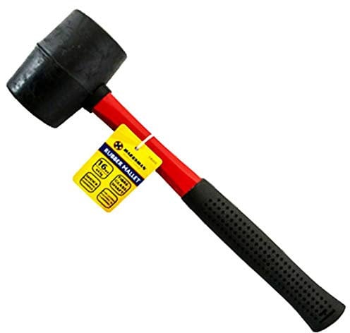 Marksman 8oz 16oz 32oz Rubber Mallet Hammer FIBREGLASS Or Silver Shaft Grip Handle DIY Hand Tools Camping Paving Racking Laying Tiles Construction UK Free P&P (16Oz Rubber Mallet FIBREGLASS (453g))