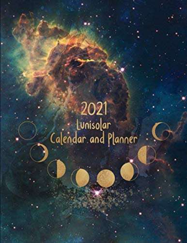 Aster Gossamer 2021 Lunisolar Kalender und Planner: Mit Lunarphasen Kalender und Monats-Mondritual Planner | Wochenübersicht Layout mit Zeitblöcken | Monats-To-Do und Planungsseiten (8.5 x 11)
