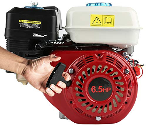 Moteur à essence à essence 4 temps, moteur à essence de remplacement universel à démarrage par traction de 6,5 CV pour équipement industriel et agricole, moteur monocylindre à refroidissement par ai