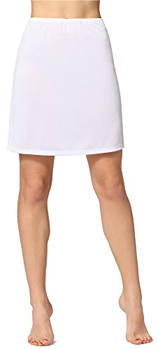 Bellivalini Damen Petticoat Unterrock Knielang ME897 (Weiß, L)