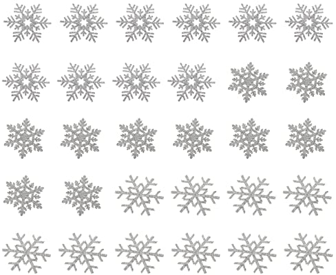 MILISTEN 30 Stück Schneeflocken-Flicken Glitzer Schneeflocke Nähen DIY Kleidung Applikationen Kleidung Reparatur Dekoration Patches für Hüte Kleidung Jeans Kopfschmuck Silber
