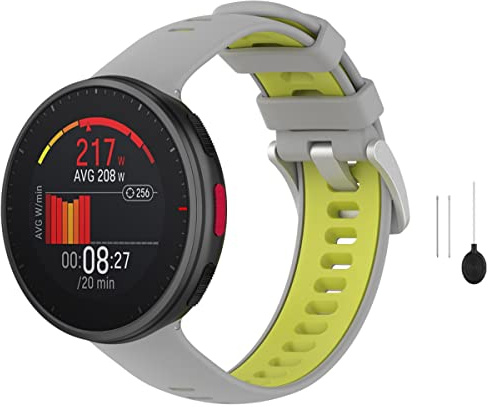BoLuo Armband Ersatzarmbänder für Polar Vantage V2 WatchBand, Silikon Ersatzband Uhrenarmband Silikonband, Armbänder Strap Uhrenarmbänder Bracelet für Polar Vantage V2 Accessories (grau Grün)