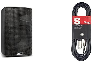 ALTO Professional TX310 – 350W Active PA Speaker with 10 Inch Woofer for Mobile DJ and Musicians, Small Venues, Ceremonies and Sports Events & Stagg SAC3PXM DL 3m/10 ft Deluxe XLR Male to Jack Cable