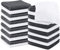 Utopia Towels -Set de Gants de Toilette (Lot de 60 - Gris, Blanc) -100% Coton filé à l'anneau, Serviettes de Toilette 30 x 30 CM, Debarbouillette très absorbants-Petite Serviettes