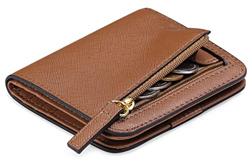 GAEKEAO Geldbörse Damen Klein Damen Geldbeutel klein mit RFID-Schutz, Mini Kurzer Geldbeutel Frauen Leder mit Zipper Brieftasche, Weich Bequem Süß Münzfach Portemonnaie