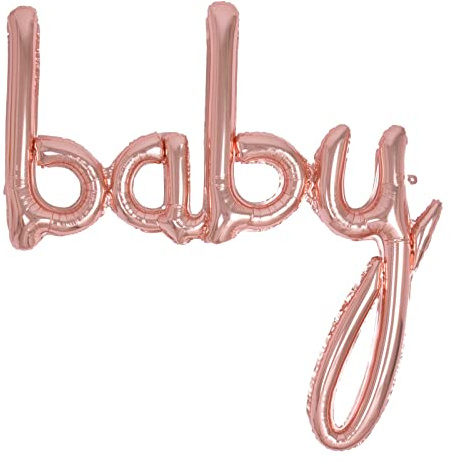 1 Stück - Folienballon, Metallbuchstabe Baby, Roségold, 107 cm, Luftballons, Dekoration für Babyparty, Geschlechterenthüllung für Jungen oder Mädchen, Folienballons, Latexballon