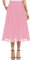 EXCHIC Damen Fließender Chiffon Elastisch Taille Midi Rock Freizeit A-Linie Knielange Falten Rock mit Tasche (S, Rosa)