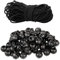 Drawstring Cord 100 Pcs Toggles for Drawstrings and 15m/49ft Black Elastic Cord 2mm Sturdy drawstring toggle and Round Black Elastic Cord for Shoelaces, Clothing, Bag, Backpack, etc