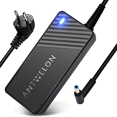 ANTWELON 65W Cargador Portatil Adaptador 19,5V 3,33A para HP ProBook 430 G3 G4 G5 Pavilion x360 11 14 15 Envy x360 13 15 17 Elitebook 840 850 G3 G4 Stream 11 14 Ordenador Alimentación AC 4.5mm*3mm
