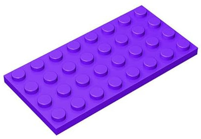 Classic Building Plate 4x8, 200 Piece Purple Bulk Plates, Compatible with Lego Parts and Pieces 3035, Compatible with All Major Brick Brands(Colour: Purple)