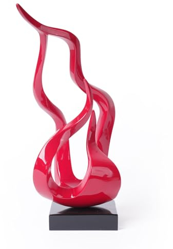 NENBOLEC Modern Statue Décor Abstrait Figurine Cadeau Flamme Sacrée Sculpture Arts Maison Décoration Ornament Résine Rouge 42cm