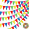 Giaonlgy 80M 150Pcs Wimpelkette Outdoor Mehrfarbig Dreieck Flaggen Mehrfarbig Wetterfest Wiederverwendbare Wimpel Stoff Girlande Bunting Banner für Schule Geburtstag Party Indoor Outdoor Dekoration