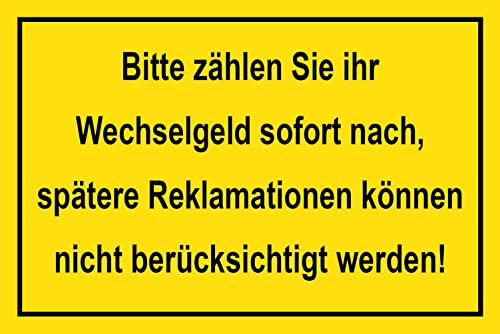 AGDeko® Schild aus Holz 12x18cm Bitte zählen Sie Wechselgeld zum Aufhängen oder Stellen Raum Dekoration