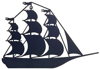 SIGNES GRIMALT Wanddeko Schiffe aus Metall: Silhouette Segelboot, schwarz, 3 matt, Länge 52 cm