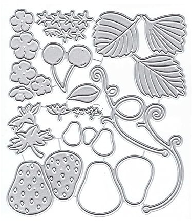 DzIxY Erdbeer-Kombination Metall Stanzformen für Kartenherstellung Kit Prägepapier Stanzformen Scrapbook Maschine Schablonen Lagerung Taschen Liefert