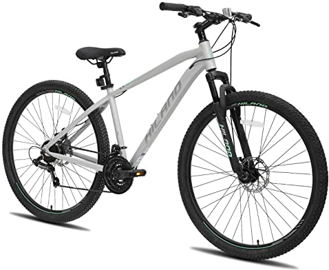 HILAND 29 Zoll Mountainbike Hardtail MTB mit Aluminiumrahmen 21 Gang Schaltung Scheibenbremse Federgabel Silber 482