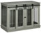 PawHut Dog Crate Furniture, Dog Cage for 1 Large or 2 Small Pets, with Divider, Sliding Doors, Grey
