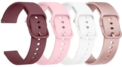 Mugust 3Pack Bracelets de Montres Silicone 20mm 22mm, Remplacement Dégagement Rapide pour Femme Homme (20mm, Pack A)