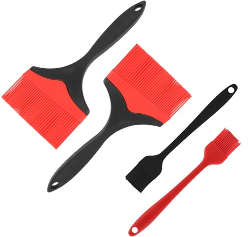 Realand Pinceau à badigeonner extra large en silicone résistant à la chaleur pour la cuisine, la cuisson, le gril et l'étalement d'huile, de barbecue, de sauce, de beurre et de marinade (2 pièces