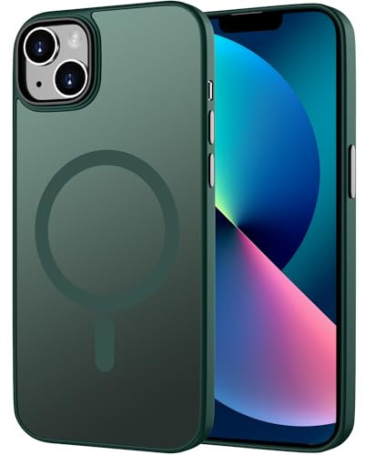 ORDA Magnetic for iPhone 13 case Compatible with MagSafe for iPhone 13 case with Anti-Fingerprint Protective Cover Frosted Translucent Matte for 6.1 inch - Green