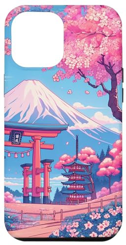 Anime Lofi Japanese Landscape Mount Fuji Torii Gate Case for iPhone 12 Pro Max