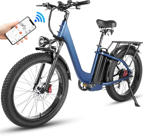 Skivogr 20 E-Bike Klapprad Damen und Herren, City Pedelec mit 48V 18Ah*2 Abnehmbarer Akku, Elektrofahrräder mit 250W Motor, 4.0 Fat Tire, Hydraulische Bremsen, All Terrain Trekking E-Fahrrad