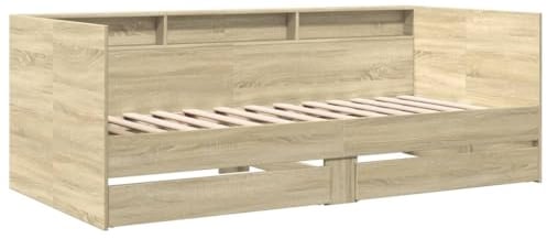 vidaXL Tagesbett, Gästebett mit 2 Schubladen mit Rollen, Schlafsofa für Schlafzimmer, Bettsofa Sofabett Daybed Bett, Sonoma-Eiche 90x190cm Holzwerkstoff
