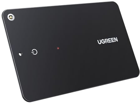 UGREEN FineTrack Slim kompatibel mit Apple Find My (nur iOS), Bluetooth Tracker, IP68 Wasserdicht, wiederaufladbarer Geldbörsenfinder, SmartTag Tracker Karte für Wallet, Reisepässe, Gepäck