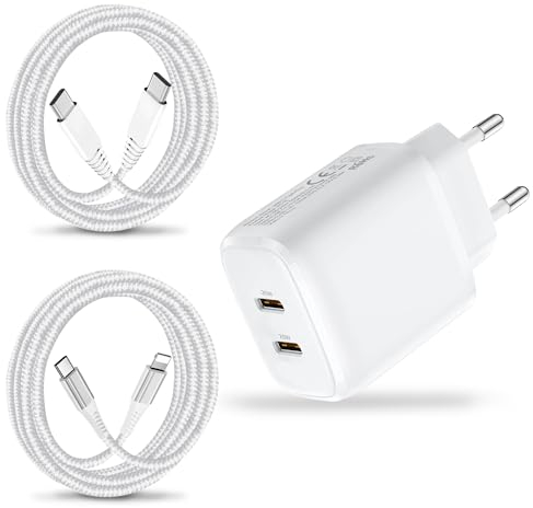 25W Chargeur Rapide pour Apple iPad Pro 12.9 11 10.2 9.7,iPad Air 2 3 4 5,iPad 2020 2021 2022 2024,iPad Mini 2 3/4/5/6,iPhone 15 16 14 13 12 Pro Max,MacBook Pro USB C Prise Secteur Adaptateur et Câble