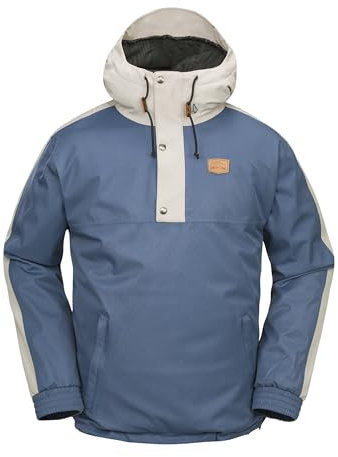 Volcom Herren Jacket Arthur Longo 20k Pullover Anarok Hooded Snowboard Jacke, Indigo/Mandala-Traum, L