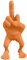 KyeeaDIY Humorvoller Mittelfinger mit Beinen Impression 3D Plastique Statue Skulptur,lustiges Gedruckte Dekoration Moderne Figuren,Home Office Schreibtisch Décor 7.5*6*3.5cm & 16*8*6cm (Orange Big)