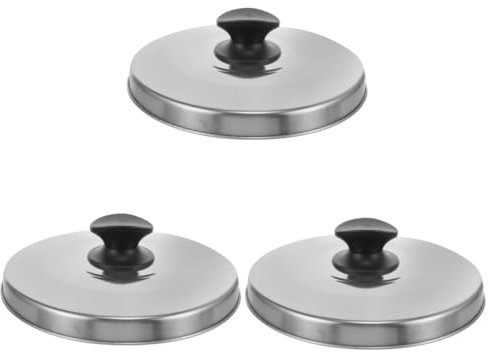 PRETYZOOM 3 Piezas Tapa De La Olla Arrocera Tapa De Olla Arrocera Tapa Universal para Olla Arrocera Tapas De Olla Arrocera Tapa De Metal para Olla Arrocera Acero Inoxidable Silver