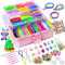 ROSHUKG 45 Farben Loom Bänder Kit mit 3 Schicht Aufbewahrungsbox, DIY Gummibänder Bausatz für Jungen Mädchen Weben Geschenk(Rosa)