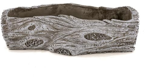 Zement Pflanzschale grau Baumstamm (B) 14 x 28cm Blumentopf Deko-Schale bepflanzbar