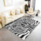 Generic Flanell Teppich 120 x 170 cm Tier Zebra Textur Weiß Schwarz Rutschfest Waschbar Modern