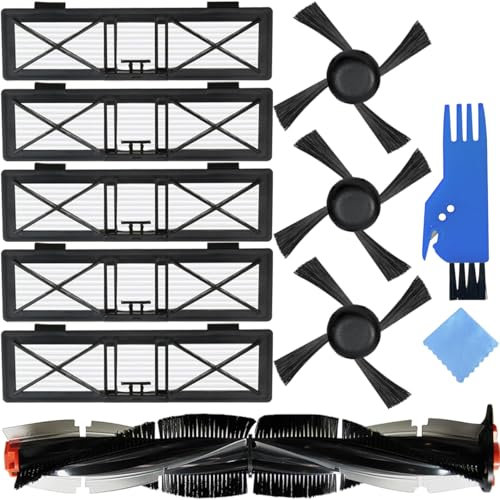 EATBALE Zubehörset für Neato Botvac Connected Serie D10 D9 D8 D3 D4 D5 D6 D7 und für Botvac D Serie D75 D80 D85 mit 1 Combo Hauptbürste 3 Seitenbürste(4-Arm) 5 Ultra Hepa-Filter Ersatzteile