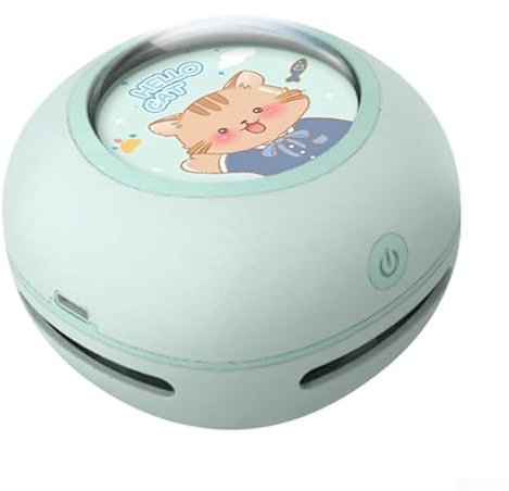 Whychstore Mini aspiradora de escritorio giratoria para una recogida eficiente de polvo de teclados y superficies (verde)