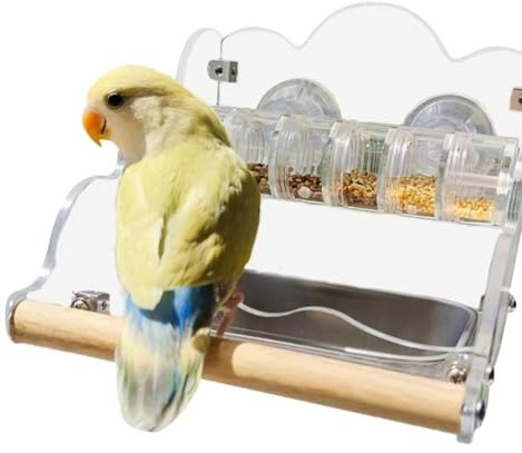 Gvvsjgdbis Parakeet Feeders Splash Proof Bird Dishes Food Dispenser Rotating Parakeet Food Dish Bird Food Feeder for Bird Cage