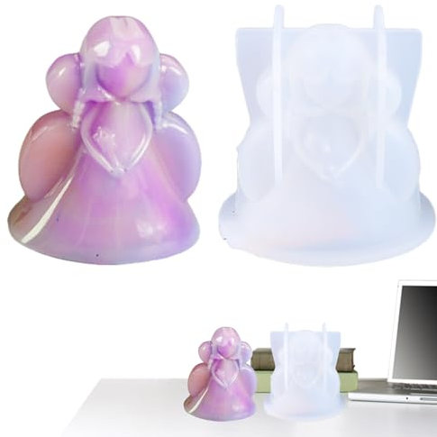 Stampo per candele in silicone | 3D Angelo in silicone per resina – Stampi in silicone per decorazione torte, angeli, decorazioni per candele profumate