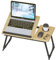 Laptop Desk, Laptop Bed Table with Foldable Legs and Cup Slot Adjustable Trays Reading Book Holder Notebook Bed Terrace Balcony