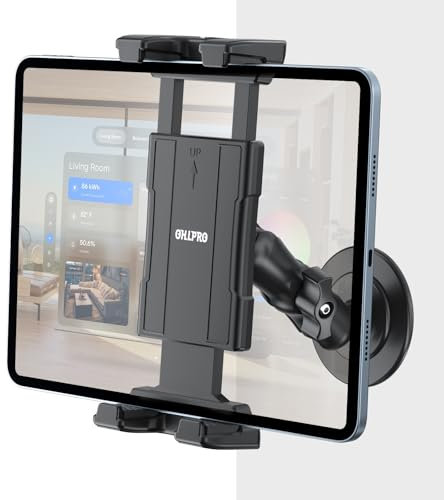 OHLPRO Adhesive Wall Mount Tablet Holder with 4 Support Arm & 3M VHB Tape, Single-Use Sticker for 5-13 iPad Mini/Air/Pro, Galaxy Tab S9, Switch and Phone- 360° Viewing, Adjustable Tilt, No Drill