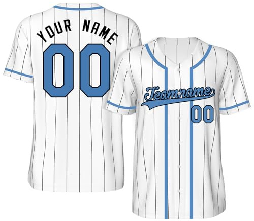 Benutzerdefinierte Baseball Trikots Shirt, Personalisierte Button-Down Baseball-Shirts, Individuelle Baseball-Shirts für MäNner, Frauen, Jugendliche, Druck-Namennummern Baseball Jersey Shirt