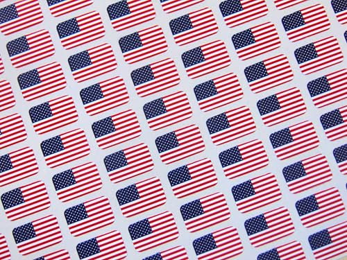 Kleine Mini-Aufkleber, 16 x 10 mm, USA, Vereinigte Staaten von Amerika, haltbar, Kunststoff, 110 Stück