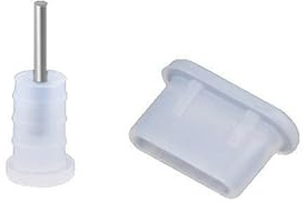 Staubschutzstecker für Apple iPhone 16 Plus Transparent Stecker Set Port | Staubschutz aus Silikon für Ladebuchse und Kopfhöreranschluss – leicht und kompakt