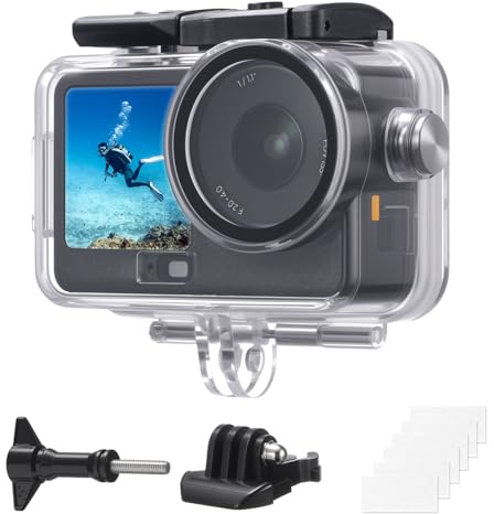 K&F CONCEPT 60M/196FT Waterproof Hosing Case for DJI Osmo Action 6 | Underwater Protective Shell, Optical Glass Lens, Anti-Fog for Deep Diving Scuba Snorkeling with Quick Release Bracket PT01