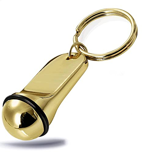 Kerafactum Schlüsselanhänger Hotelschlüssel Hotel Pension Schlüssel Anhänger Goldoptik mit Gummiring Key Tag beschriftbar gravierbar für Auto Motorrad Partner Mini Geschenk für Ihn oder Sie