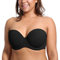 DELIMIRA Donna Reggiseno Senza Spalline Push Up Invisibile Taglie Forti Multiuso con Ferretto Coppe Modellate Nero 5C