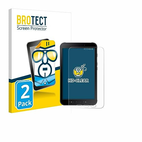 BROTECT Protector Pantalla para Samsung Galaxy Tab Active 2 Protector Transparente (2 Unidades) Anti-Huellas