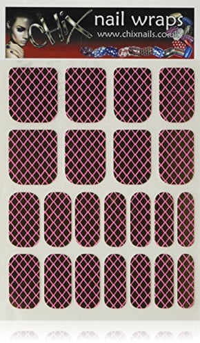 Chix Nails Fishnet Minx Trendy Style Fingers Toes Vinyl Foils Nail Wraps, Gold Chrome Pink